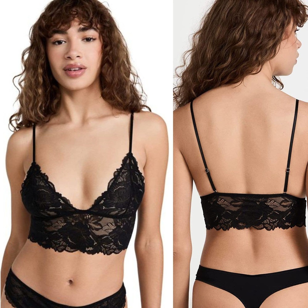 Free People Black Combo Everyday Lace Longline Bralette 2-Pack NWT Size XS - Picture 1 of 12